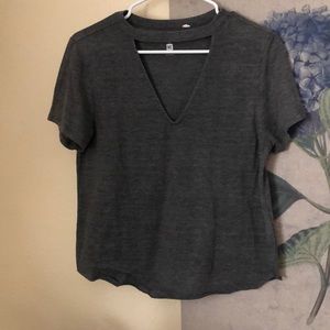 grey v-neck